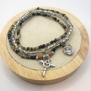 🗝❤️ Handmade 3 Pieace Heart Bracelet Set